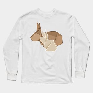 Mom and Baby Bunny _ Origami Paper Japanese Style Bunniesmee Long Sleeve T-Shirt